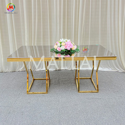Event Party Supplies Metal Bridal And Groom Dining  Table Banquet Stainless steel Wedding Dining Table