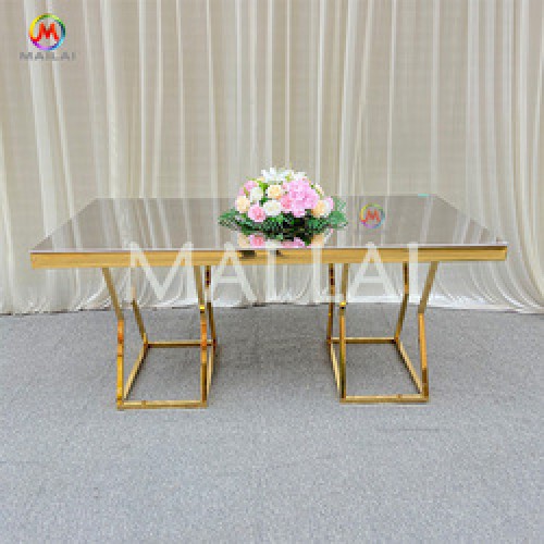 Event Party Supplies Metal Bridal And Groom Dining  Table Banquet Stainless steel Wedding Dining Table