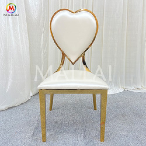 Wholesale Luxury Furniture Gold Metal Heart Shape Event Banquet Wedding Chair For Hotel